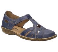 Klettschuh JOSEF SEIBEL "ROSALIE 29", Damen, Gr. 44, blau (dunkelblau), Leder, Schuhe Klettschuh, Spangenschuh, Sandale, Komfortschuh mit modischer T-Spange (71075469-44) dunkelblau