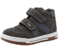Klettschuh LURCHI "Berny-TEX", Kinder, Gr. 33, braun (dunkelbraun, blau), Veloursleder, Schuhe Klettschuh, Klettboots mit TEX, Sneaker, Halbschuh, Größenschablone zum Download (60882929-33) dunkelbrau