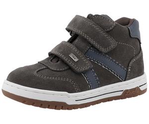 Klettschuh LURCHI "Berny-TEX", Kinder, Gr. 33, braun (dunkelbraun, blau), Veloursleder, Schuhe Klettschuh, Klettboots mit TEX, Sneaker, Halbschuh, Größenschablone zum Download (60882929-33) dunkelbrau