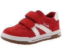 Klettschuh LURCHI "Berry", Kinder, Gr. 30, rot, weiß, Veloursleder, Glattleder, sportlich, Schuhe Klettschuh, Sneaker, Halbschuh, Freizeitschuh, Größenschablone zum Download (67027156-30) rot, weiß