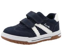 Klettschuh LURCHI "Berry", Kinder, Gr. 34, navy, weiß, Glattleder, Veloursleder, Schuhe Klettschuh, Sneaker, Halbschuh, Freizeitschuh, Größenschablone zum Download (94981626-34) navy, weiß