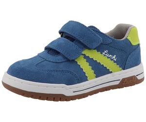 Klettschuh LURCHI "Berry", Kinder, Gr. 34, royalblau, grün, Leder, Veloursleder, Schuhe Klettschuh, Sneaker, Halbschuh, Freizeitschuh, Größenschablone zum Download (21830166-34) royalblau, grün