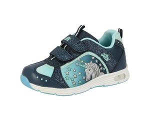 Klettschuh Mädchen Klettverschluss blau LICO Unicorn V blinky - Blau / 33