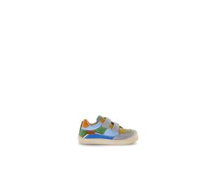 Klettschuh NATURINO "BAREFOOT KESY", Kinder, Gr. 32, bunt (grau multicolor), Textil, Veloursleder, Schuhe Klettschuh, Halbschuh mit Print, Größenschablone zum Download (17833069-32) grau multicolor