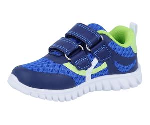 Klettschuh RICHTER "Wallaby", Kinder, Gr. 34, dunkelblau, grün, Lederimitat, Textil, Mesh, kontrastfarbene Details, Schuhe Klettschuh, Kinderschuh mit Kontrastnaht, Größenschablone zum Download (71296