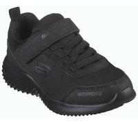 Klettschuh SKECHERS "BOUNDER-DRIPPER DROP", Kinder, Gr. 29, schwarz (schwarz uni), Lederimitat, Textil, unifarben, Schuhe, Sneaker, Kommunionsschuh in nahtversiegeltem, wasserdichtem Design (96907238-