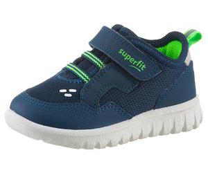 Klettschuh SUPERFIT "SPORT7 MINI WMS: mittel", Kinder, Gr. 24, bunt (dunkelblau, grün), Lederimitat, Textil, Schuhe Klettschuh, Sneaker zum Schlupfen, unifarben, Größenschablone zum Download (25486733
