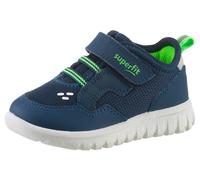 Klettschuh SUPERFIT "SPORT7 MINI WMS: mittel", Mädchen, Gr. 28, bunt (dunkelblau, grün), Lederimitat, Textil, Schuhe Klettschuh, Sneaker zum Schlupfen, unifarben, Größenschablone zum Download (2548673