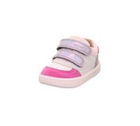 Klettschuh SUPERFIT "SUPIES WMS: mittel", Kinder, Gr. 24, flieder, rosa, Nappaleder, Polyester, Veloursleder, mehrfarbig, Schuhe Klettschuh, Sneaker, Freizeitschuh im Retro Look, Größenschablone zum D