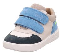 Klettschuh SUPERFIT "SUPIES WMS: mittel", Kinder, Gr. 28, blau (hellblau kombiniert), Nappaleder, Polyester, Veloursleder, Schuhe Klettschuh, Sneaker, Freizeitschuh im Retro Look, Größenschablone zum