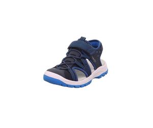 Klettschuh SUPERFIT "TORONDO LIGHT WMS: mittel", Kinder, Gr. 28, dunkelblau, Lederimitat, Textil, unifarben, Schuhe Klettschuh, Sandale, mit Klettverschluss, Größenschablone zum Download (96385906-28)