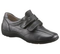 Klettschuh WALDLÄUFER "HENNI", Damen, Gr. 4,5 (37,5), grau (anthrazit), Nappaleder, metallic, Schuhe Klettschuh, Slipper, Komfortschuh, Bequemschuh mit Klettverschlüsse, H-Weite, Topseller (44905234-4