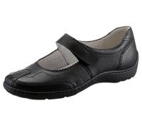 Klettschuh WALDLÄUFER "HENNI", Damen, Gr. 4,5 (37,5), schwarz, Nappaleder, Schuhe Klettschuh, Spangenschuh, Komfortschuh in komfortabler Schuhweite H (=sehr weit), Topseller (43823009-4,5)