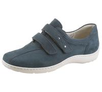 Klettschuh WALDLÄUFER "HENNI", Damen, Gr. 5,5 (38,5), blau (jeansblau), Nubukleder, Schuhe Klettschuh, Komfortschuh, Freizeitschuh, Halbschuh mit Nieten und H-Weite (88954052-5,5) jeansblau