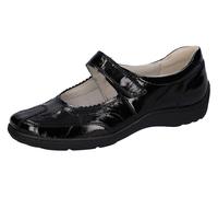 Klettschuh WALDLÄUFER "HENNI", Damen, Gr. 6,5, schwarz (schwarz glänzend), Lackleder, Schuhe Klettschuh, in glänzender Lackoptik, H-Weite (55156639-6,5) schwarz glänzend