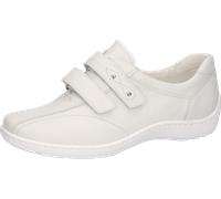 Klettschuh WALDLÄUFER "HENNI", Damen, Gr. 6,5, weiß, Nappaleder, Schuhe Klettschuh, Bequemschuh, Slipper mit abgepolstertem Schaftrand und Komfortweite H (51983465-6,5) weiß