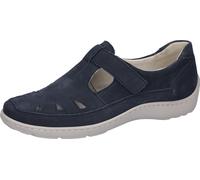 Klettschuh WALDLÄUFER "Henni", Damen, Gr. 8 (42), blau (nachtblau), Nubukleder, unifarben, Schuhe Klettschuh, Halbschuh, Bequemschuh in Komfortweite H (= sehr weit) (65603031-8) nachtblau