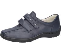 Klettschuh WALDLÄUFER "HENNI", Damen, Gr. 8 (42), dunkelblau, Nappaleder, Schuhe Klettschuh, Bequemschuh, Slipper mit abgepolstertem Schaftrand und Komfortweite H (79490235-8) dunkelblau