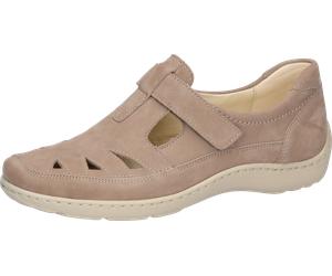 Klettschuh WALDLÄUFER "HENNI", Damen, Gr. 8,5 (42,5), beige, Nubukleder, unifarben, Schuhe Klettschuh, Halbschuh, Bequemschuh in Komfortweite H (= sehr weit), Topseller (64531121-8,5)