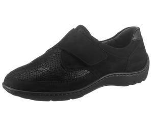 Klettschuh WALDLÄUFER "HENNI-Soft", Damen, Gr. 6 (39), schwarz, Lackleder, Nubukleder, Textil, Schuhe Klettschuh, Slipper, Komfortschuh, Bequemschuh mit Orthotritt, Weite H (16941614-6) schwarz