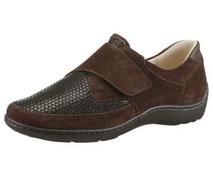 Klettschuh WALDLÄUFER "HENNI-Soft", Damen, Gr. 6,5, braun (dunkelbraun), Nubukleder, Textil, Veloursleder, Basic, Schuhe Klettschuh, Bequemschuh, Halbschuh, Sneaker in Komfortweite H (= sehr weit) (85