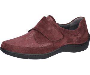 Klettschuh WALDLÄUFER "Henni-Soft", Damen, Gr. 7 (40,5), bordeaux, schoko, Textil, Veloursleder, Schuhe Klettschuh, Halbschuh, Komfortschuh, Bequemschuh in H-Weite (29607645-7) bordeaux, schoko