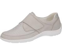 Klettschuh WALDLÄUFER "HENNI-Soft", Damen, Gr. 7 (40,5), silber (hellgrau, silberfarben), Nubukleder, Textil, Schuhe Klettschuh, Komfortschuh, Schlupfschuh mit Klettverschuss, Weite H = sehr weit (570