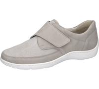 Klettschuh WALDLÄUFER "HENNI-Soft", Damen, Gr. 8,5 (42,5), grau (hellgrau), Nubukleder, Textil, Schuhe Klettschuh, Komfortschuh, Freizeitschuh mit Textil-Stretch, H-Weite (40591231-8,5) hellgrau