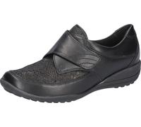 Klettschuh WALDLÄUFER "KATJA-Soft", Damen, Gr. 6,5, schwarz, Nappaleder, Textil, Schuhe Klettschuh, Bequemschuh, Komfortschuh in Weite K (=extraweit) (83706435-6,5) schwarz