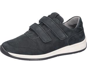 Klettschuh WALDLÄUFER "KILIAN", Herren, Gr. 10,5 (45), nachtblau, Nubukleder, unifarben, Schuhe Klettschuh, Komfortschuh, Bequemschuh mit Luftkammern-Laufsohle, K-Weite (69657335-10,5) nachtblau