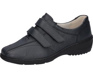 Klettschuh WALDLÄUFER "KYA", Damen, Gr. 3,5 (36), blau (dunkelblau, struktur), Nappaleder, Schuhe Klettschuh, Slipper, Bequemschuh in Komfortweite H (= sehr weit) (45938156-3,5) dunkelblau, struktur