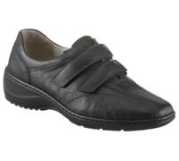 Klettschuh WALDLÄUFER "KYA", Damen, Gr. 7 (40,5), schwarz, Leder, Schuhe Klettschuh, Slipper, Bequemschuh in Komfortweite H (= sehr weit) (68649716-7) schwarz