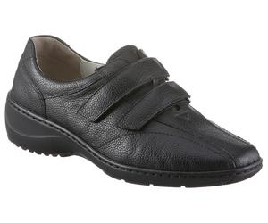 Klettschuh WALDLÄUFER "KYA", Damen, Gr. 7,5 (41), schwarz, Leder, Schuhe Klettschuh, Slipper, Bequemschuh in Komfortweite H (= sehr weit) (68649716-7,5) schwarz