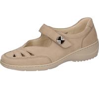 Klettschuh WALDLÄUFER "Kya", Herren, Gr. 6,5, beige, Nubukleder, unifarben, Schuhe Klettschuh, Spangenschuh, Komfortschuh, Sandale in Komfortweite K (= extra weit) (78804313-6,5) beige