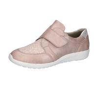 Klettschuh WALDLÄUFER "M-IRA", Damen, Gr. 5 (38), silber (apricot, natur, silberfarben), Nubukleder, Textil, Schuhe Klettschuh, Halbschuh, Freizeitschuh, Komfortschuh, mit Blütenprägung, Weite M (8876