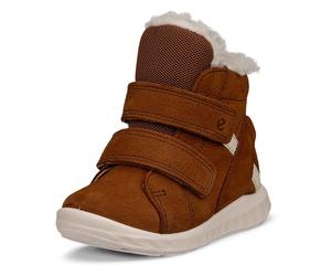 Klettstiefel ECCO "SP.1 Lite Infant", Mädchen, Gr. 26, braun (camelfarben), Nubukleder, Schuhe Klettstiefel, Winterstiefel, Winterboots, waterproof, mit SHOCK-POINT-Technologie (70144107-26) camelfarb