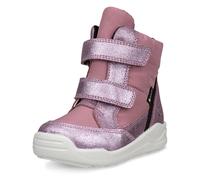 Klettstiefel ECCO "Urban Mini", Mädchen, Gr. 27, rosa (rosa, flieder), Textil, Veloursleder, metallic, Schuhe Klettstiefel, Winterboots, Winterstiefel, Stiefelette mit GORE-TEX (21762353-27) rosa, fli