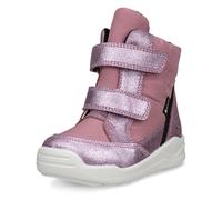 Klettstiefel ECCO "Urban Mini", Mädchen, Gr. 28, rosa (rosa, flieder), Textil, Veloursleder, metallic, Schuhe Klettstiefel, Winterboots, Winterstiefel, Stiefelette mit GORE-TEX (21762353-28) rosa, fli