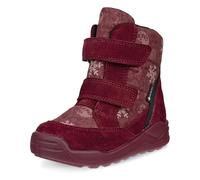 Klettstiefel ECCO "Urban Mini", Mädchen, Gr. 28, rot (dunkelrot schneeflocken), Textil, Veloursleder, bedruckt, Schuhe Klettstiefel, Winterboots, Winterstiefel, Stiefelette mit GORE-TEX (26780618-28)