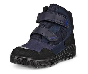 Klettstiefel ECCO "Urban Snowboarder", Mädchen, Gr. 29, blau (schwarz, blau), Leder, Textil, Schuhe Klettstiefel, Winterboots, Winterstiefel, Kinderstiefel mit waterproof-Ausstattung (87816943-29) sch