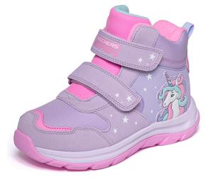 Klettstiefel SKECHERS "DYNAMIC TRAIL", Jungen, Gr. 27, Textil, lila (rosa, multi), Leder, Synthetik, Schuhe Klettstiefel, Winterboots, Outdoorboots mit Klett, Grössenschablone zum Download (17087239-2