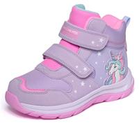 Klettstiefel SKECHERS "DYNAMIC TRAIL", Jungen, Gr. 34, Textil, lila (rosa, multi), Leder, Synthetik, Schuhe Klettstiefel, Winterboots, Outdoorboots mit Klett, Grössenschablone zum Download (17087239-3