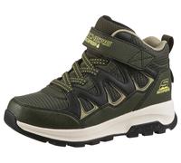 Klettstiefel SKECHERS "STORM BLAZER", Jungen, Gr. 28, oliv, schwarz, Lederimitat, Textil, kontrastfarbene Details, Schuhe Klettstiefel, Freizeitschuh mit waterproof, Größenschablone zum Download (1560