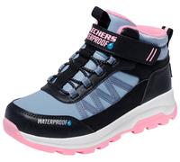 Klettstiefel SKECHERS "STORM BLAZER", Mädchen, Gr. 28, schwarz, rosa, Lederimitat, Synthetik, Schuhe Klettstiefel, Winterboots, wasserabweisend, Größenschablone zum Download (61969027-28) schwarz, ros