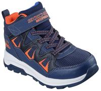 Klettstiefel SKECHERS "STORM BLAZER", Mädchen, Gr. 36, orange (navy, orange), Lederimitat, Textil, kontrastfarbene Details, Schuhe Klettstiefel, Freizeitschuh mit waterproof, Größenschablone zum Downl