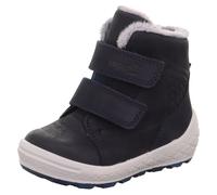 Klettstiefel SUPERFIT "GROOVY 2.0, WMS: mittel", Mädchen, Gr. 23, blau (nachtblau), Nubukleder, Textil, Schuhe Klettstiefel, Snowboots mit Schurwolle, Größenschablone zum Download (27365833-23) nachtb