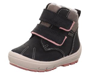 Klettstiefel SUPERFIT "GROOVY 2.0, WMS: mittel", Mädchen, Gr. 26, rosa (dunkelgrau, rosa), Textil, Veloursleder, Schuhe Klettstiefel, Snowboots mit Schurwolle, Größenschablone zum Download (89050708-2