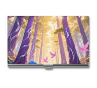 KLJHNVBM Forest-Visitenkartenetui, schlank, leicht, Visitenkartenetui, tragbar, Metall, Kredit-Ausweishülle für Damen und Herren