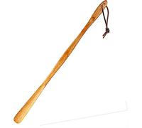 KLOPYTR Schuhlöffel 1 Stück Schuhanzieher - 75 cm, superlanger Schuhanzieher aus Holz, Langer, Rutschfester, langlebiger Schuhanzieher mit langem Griff, tolle Geschenkidee-Light Brown