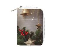 KLWQR RFID-Kreditkartenetui für Damen, niedlich, klein, Leder, Kartenhalter, Brieftasche, Weihnachtsbaum und Glocken, Kartenorganizer mit Reißverschluss, Stil, 16 x 11,5 cm, Stil:, 16x11.5cm